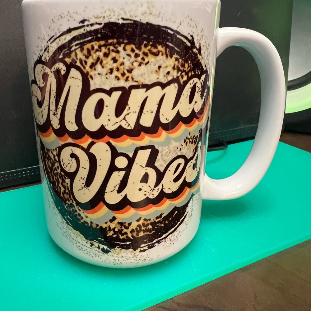 Mama Vibes White Ceramic Mug